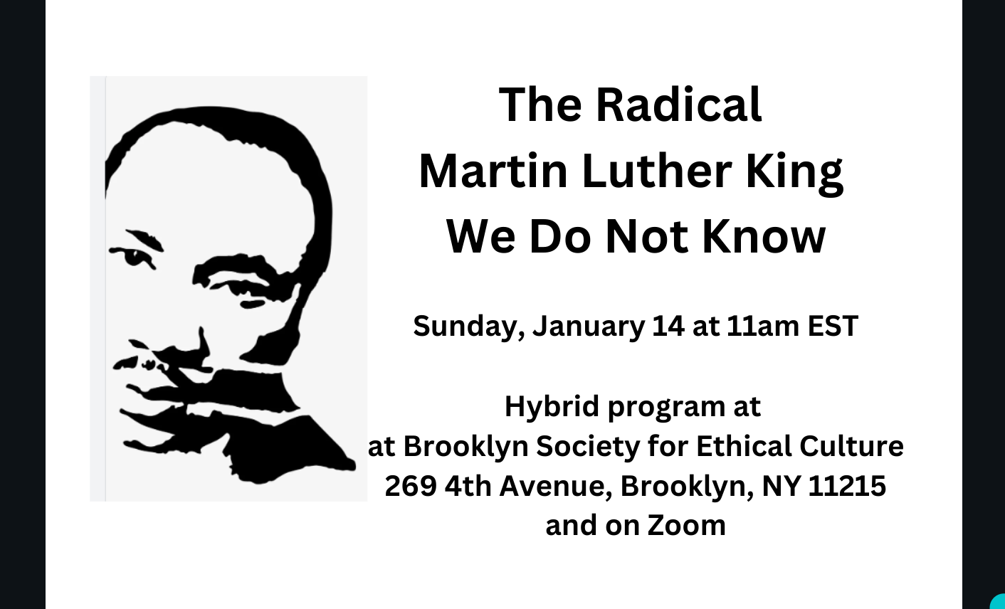 The Radical Martin Luther King We Do Not Know | Brooklyn Society For ...